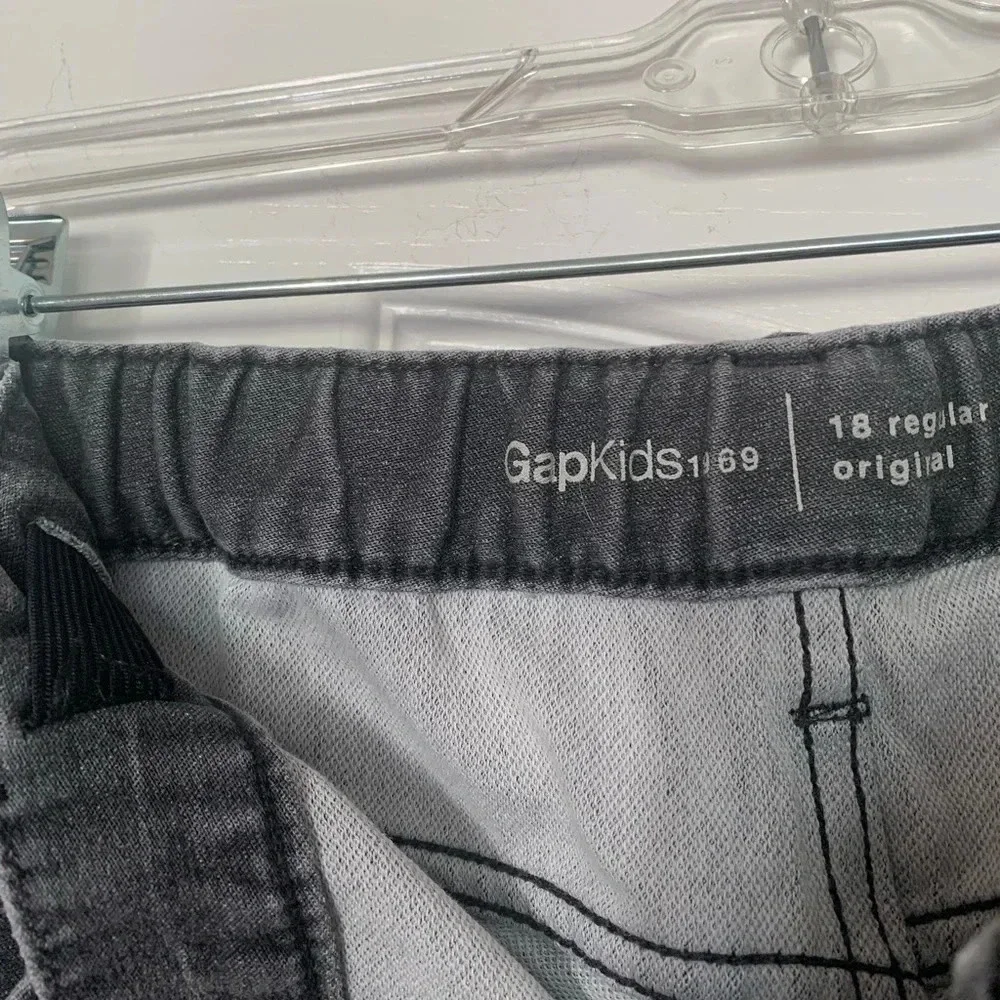 Boys Gap size 18 adjustable waist gray jeans